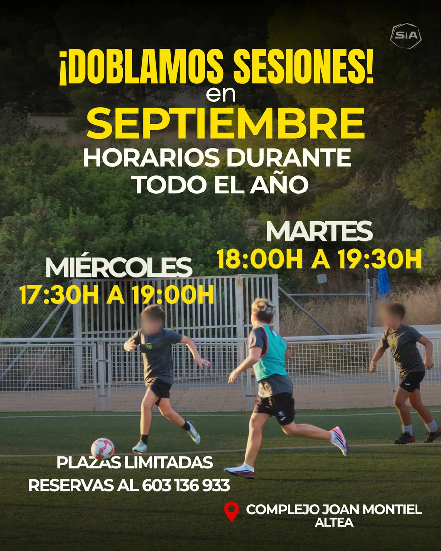 Doblamos sesiones en septiembre