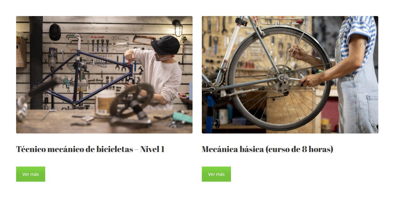 Foto de los cursos de la Web de Tao Bike