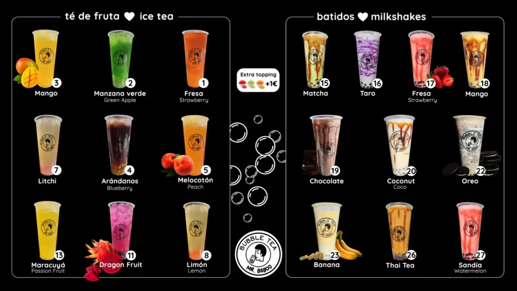 Diseño cartel digital Bubble Tea